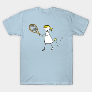 Tennis player cute comic character T-Shirt